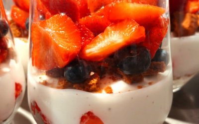 Aardbeien kwark dessert taartje